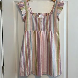 NWT Blu Pepper Ruffle Strap Striped Dress